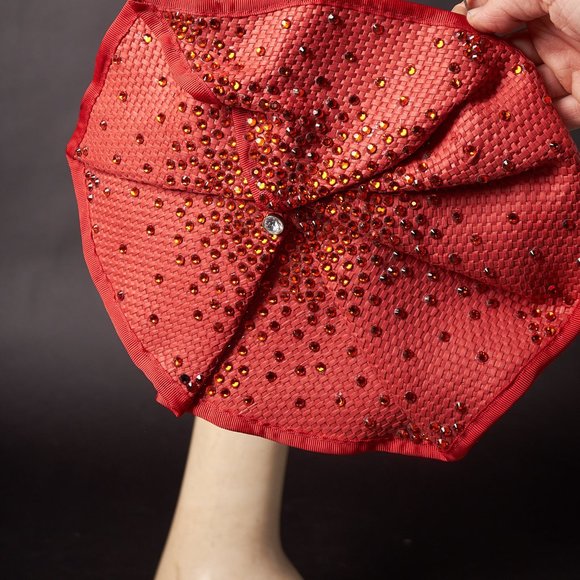 Red Jeweled Facinator Hat - Picture 8 of 11